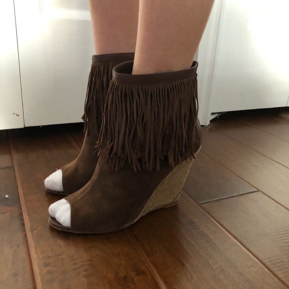 Carolina Herrera High Heel Bootie with Fringe